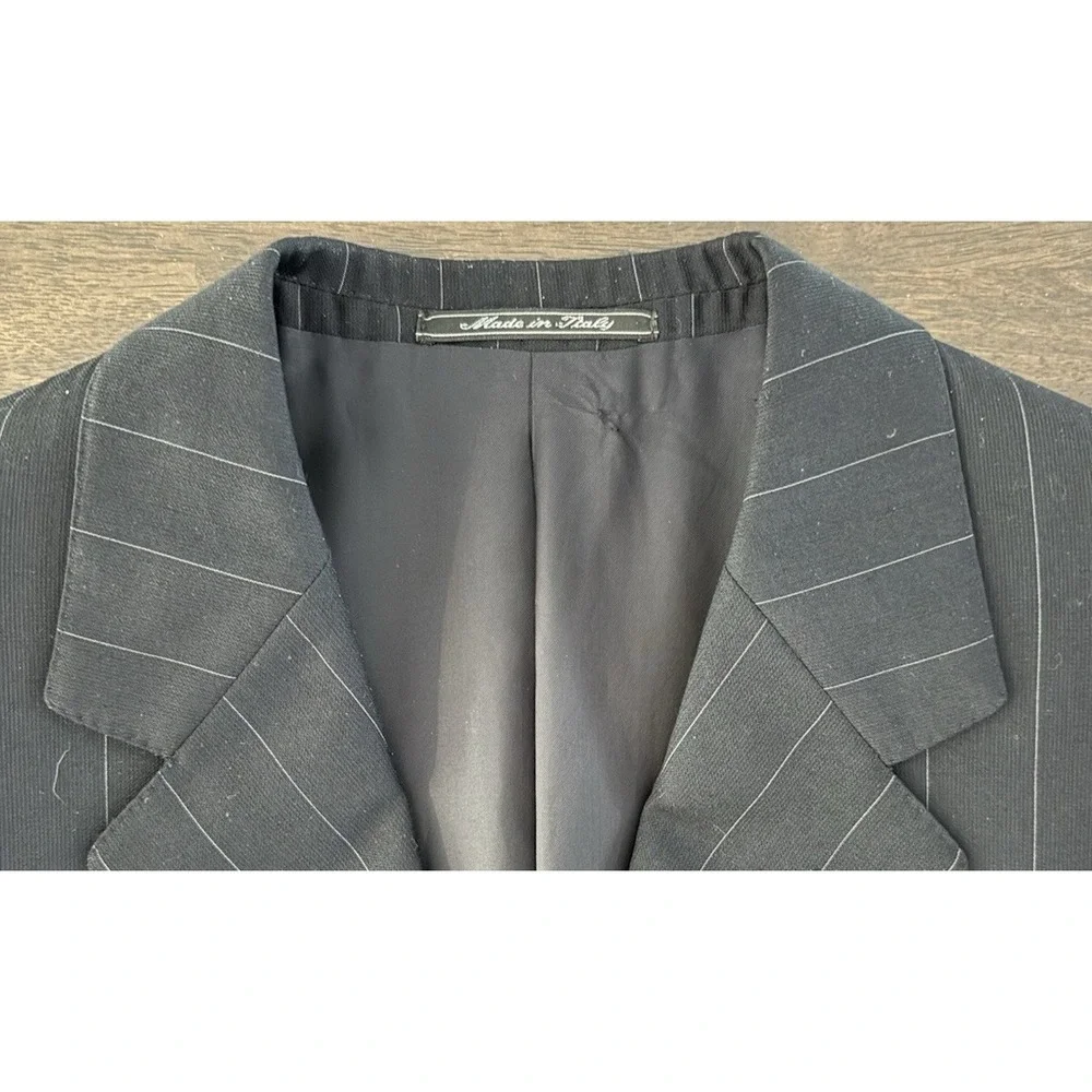 Ermenegildo Zegna Mens Trofeo Wool Blazer 48R (Fits 42R) Navy Pinstripe Boyds